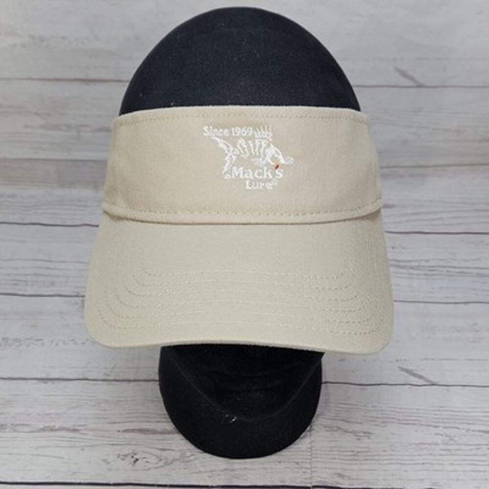 Macks Lure Strapback Otto Beige Visor Hat Adjustable Fishing Outdoors Hiking